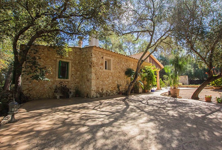 Garten mit Bäumen vor der Finca